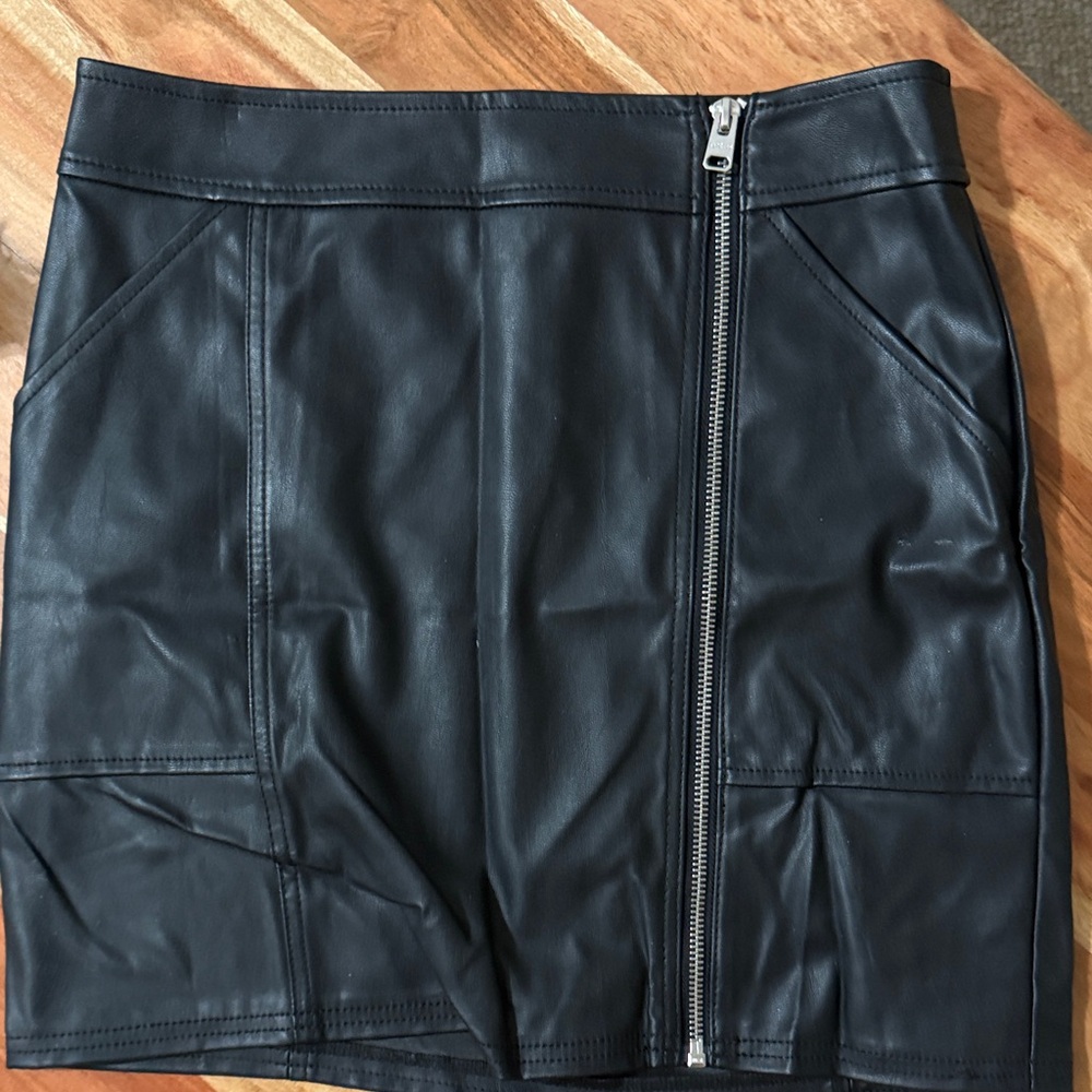 Express Black Faux Leather Mini Skirt